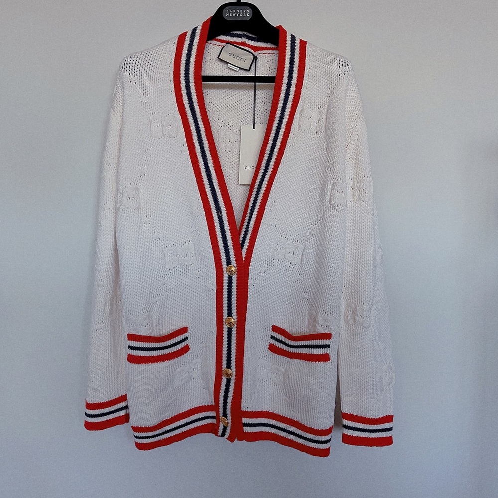 Gucci Sylvie Web Knitted Cardigan